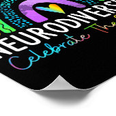 Autisme in de neurodiversiteit Asd adhd Rainbow Bo Poster (Hoek)