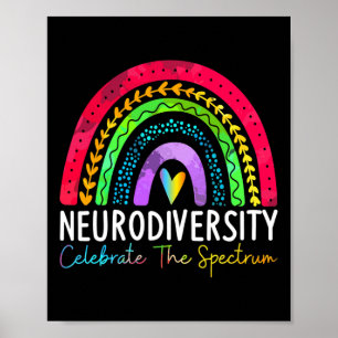 Autisme in de neurodiversiteit Asd adhd Rainbow Bo Poster