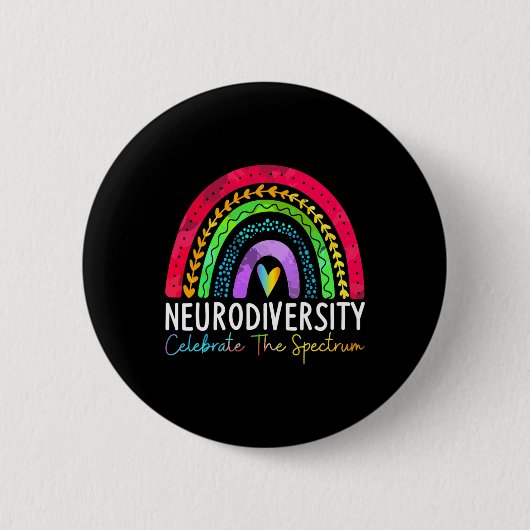 Autisme in de neurodiversiteit Asd adhd Rainbow Bo Ronde Button 5,7 Cm (Voorkant)