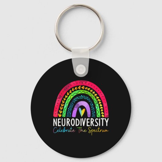 Autisme in de neurodiversiteit Asd adhd Rainbow Bo Sleutelhanger (Voorkant)