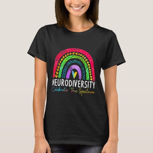 Autisme in de neurodiversiteit Asd adhd Rainbow Bo T-shirt (Voorkant)