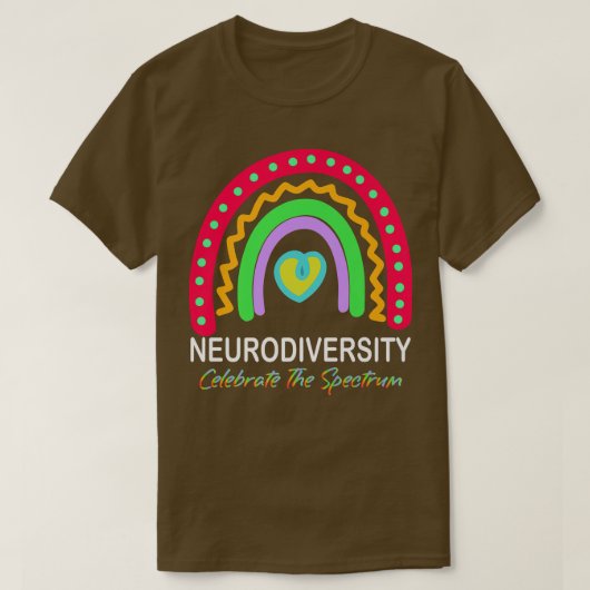 autisme in de neurodiversiteit asd adhd rainbow t-shirt (Design voorkant)