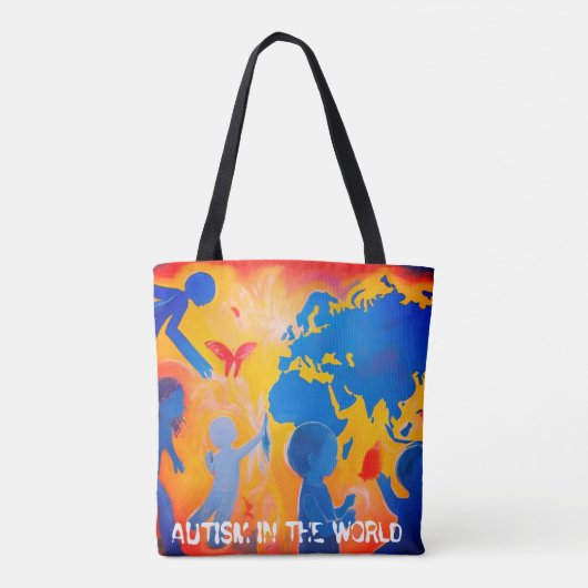 Autisme in de wereld Canvas tas (Achterkant)