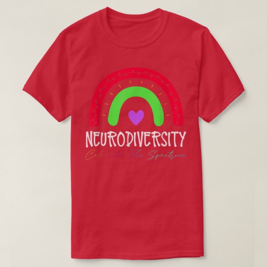 Autisme in neurodiversiteit ASD ADHD Rainbow Bo T-shirt (Design voorkant)