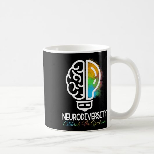 Autisme in neurodiversiteit Asd adhd Rainbow Br Koffiemok (Rechts)
