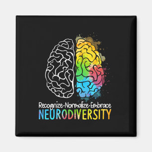 Autisme in neurodiversiteit Asd adhd Rainbow Br Magneet