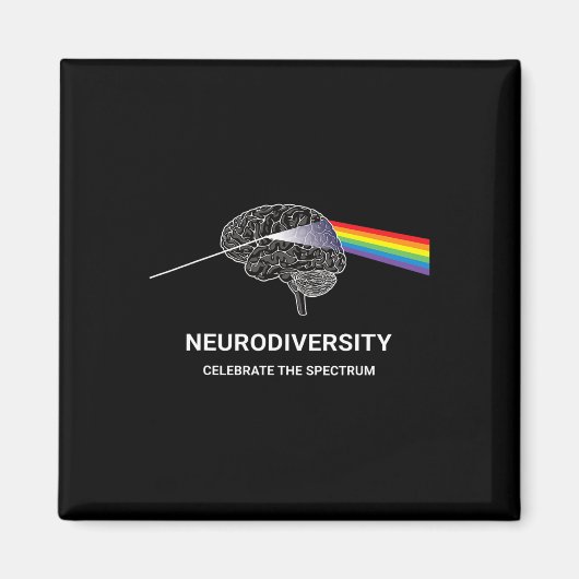 Autisme in neurodiversiteit Asd adhd Rainbow Br Magneet (Voorkant)