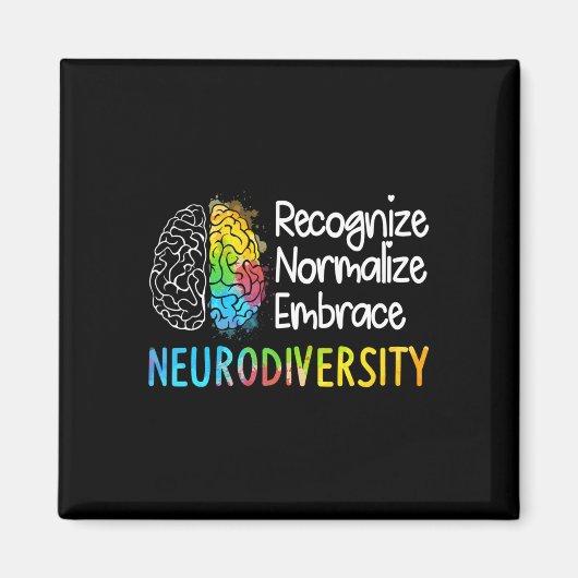 Autisme in neurodiversiteit Asd adhd Rainbow Br Magneet (Voorkant)