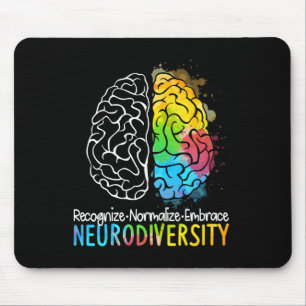 Autisme in neurodiversiteit Asd adhd Rainbow Br Muismat
