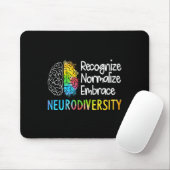 Autisme in neurodiversiteit Asd adhd Rainbow Br Muismat (Met muis)