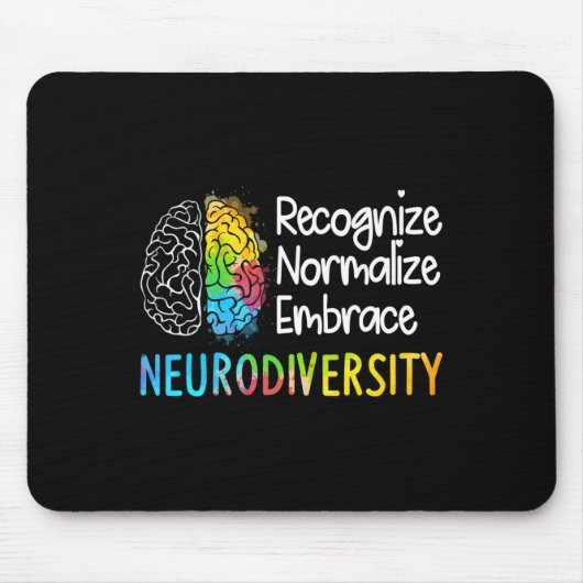 Autisme in neurodiversiteit Asd adhd Rainbow Br Muismat (Voorkant)
