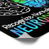 Autisme in neurodiversiteit Asd adhd Rainbow Br Poster (Hoek)