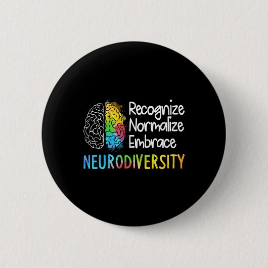 Autisme in neurodiversiteit Asd adhd Rainbow Br Ronde Button 5,7 Cm (Voorkant)