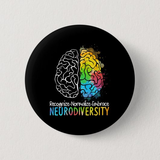 Autisme in neurodiversiteit Asd adhd Rainbow Br Ronde Button 5,7 Cm (Voorkant)