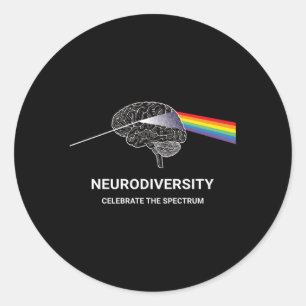 Autisme in neurodiversiteit Asd adhd Rainbow Br Ronde Sticker