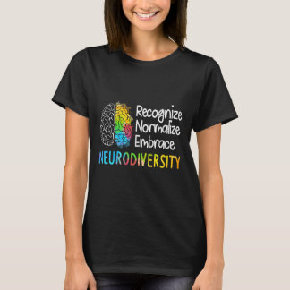 Autisme in neurodiversiteit Asd adhd Rainbow Br T-shirt