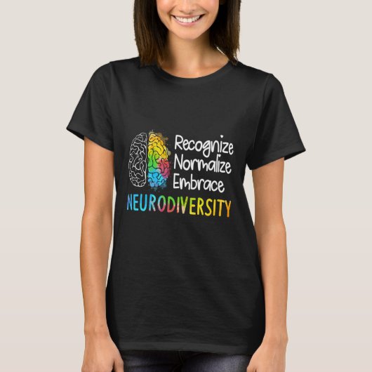 Autisme in neurodiversiteit Asd adhd Rainbow Br T-shirt (Voorkant)
