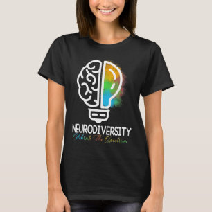 Autisme in neurodiversiteit Asd adhd Rainbow Br T-shirt