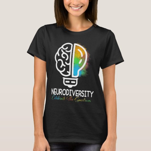 Autisme in neurodiversiteit Asd adhd Rainbow Br T-shirt (Voorkant)