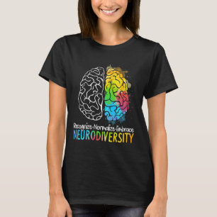Autisme in neurodiversiteit Asd adhd Rainbow Br T-shirt