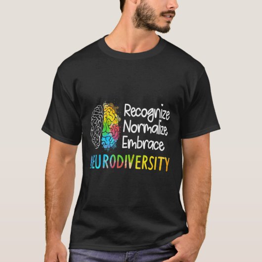 Autisme in neurodiversiteit Asd adhd Rainbow Br T-shirt (Voorkant)