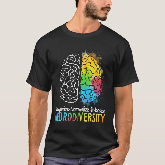 Autisme in neurodiversiteit Asd adhd Rainbow Br T-shirt (Voorkant)