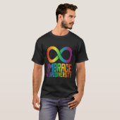 Autisme Infinity Symbol Embrace Neurodiversity T-shirt (Voorkant volledig)