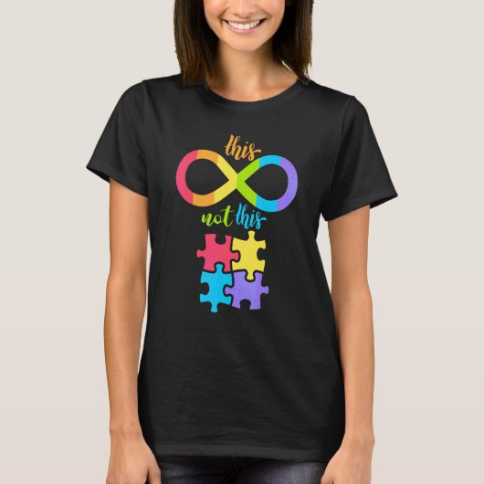 Autisme Infinity Symbool niet Puzzle Piece T-shirt (Voorkant)