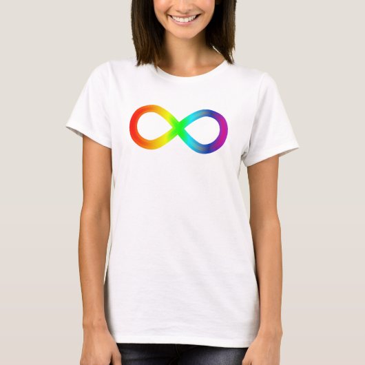 Autisme Infinity Symbool Regenboog T-shirt (Voorkant)