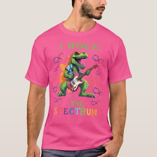 Autisme Infinity Trex in het Rots Spectrum T-shirt (Voorkant)