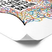 Autisme is een anders bedraad Brain Line Art Quote Poster (Hoek)