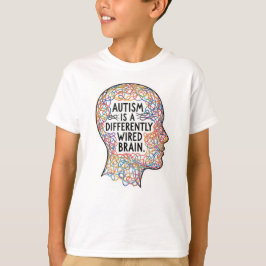 Autisme is een Anders Bedrade Hersenen Lijn Kunst T-shirt