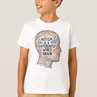 Autisme is een Anders Bedrade Hersenen Lijn Kunst T-shirt
