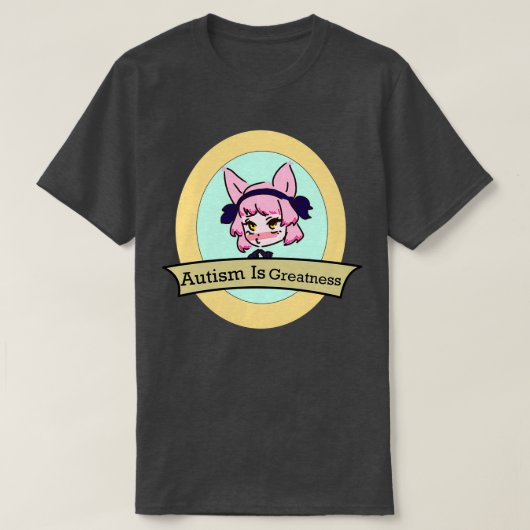 Autisme is een grote roze vos t-shirt (Design voorkant)