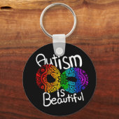 Autisme is een prachtig symbool voor regenboogonei sleutelhanger (Achterkant)