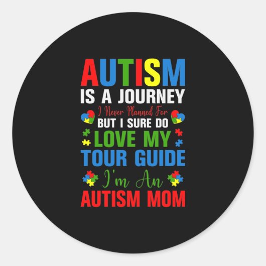 Autisme is een reis die ik nooit gepland had, maar ronde sticker (Voorkant)