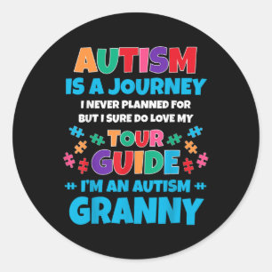 Autisme is een reis die ik nooit heb gepland Autis Ronde Sticker