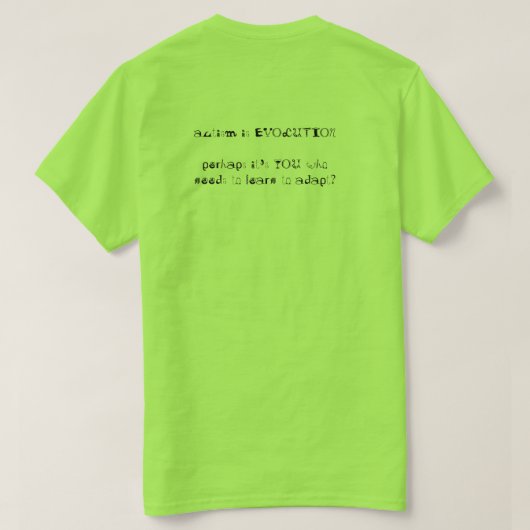 autisme is evolutie t-shirt (Design achterkant)