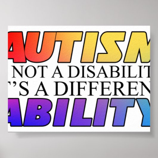 Autisme is geen beperking witte versie poster (Voorkant)