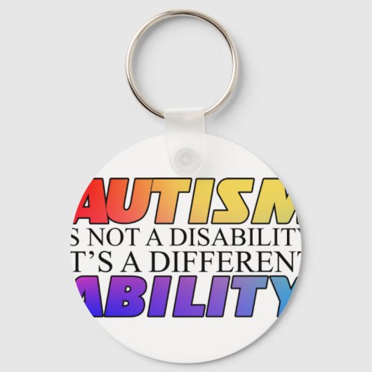Autisme Is Geen Beperking Witte Versie Sleutelhanger (Voorkant)