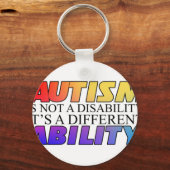 Autisme Is Geen Beperking Witte Versie Sleutelhanger (Voorkant)