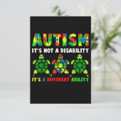 Autisme is geen bewustwording van gehandicapte aut RSVP kaartje (Staand voorkant)