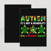 Autisme is geen bewustwording van gehandicapte aut RSVP kaartje (Voorkant / Achterkant)