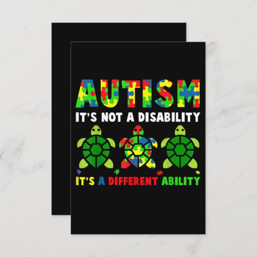 Autisme is geen bewustwording van gehandicapte aut RSVP kaartje (Voorkant / Achterkant)