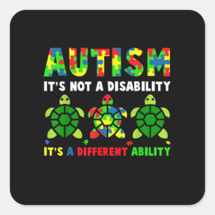 Autisme is geen bewustwording van gehandicapte aut vierkante sticker