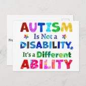 AUTISME is geen handicap Briefkaart (Voorkant / Achterkant)