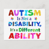 AUTISME is geen handicap Briefkaart (Voorkant)