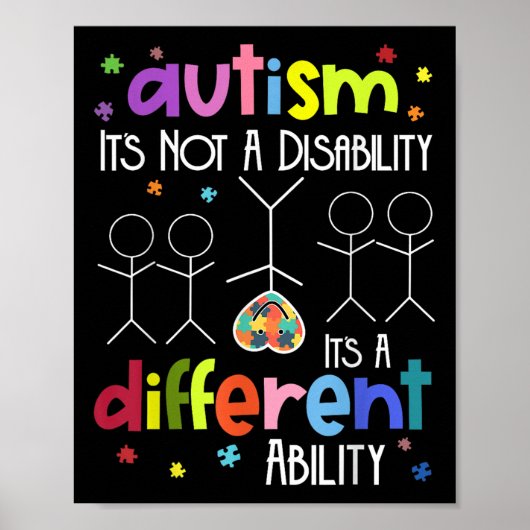 Autisme is geen handicap, het is een ander vermoge poster (Voorkant)