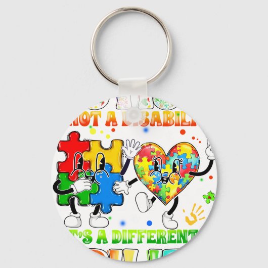 autisme is geen handicap, het is een andere vaardi sleutelhanger (Voorkant)