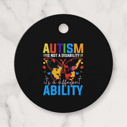 Autisme is geen handicap, het is iets anders bedankjes labels (Voorkant)